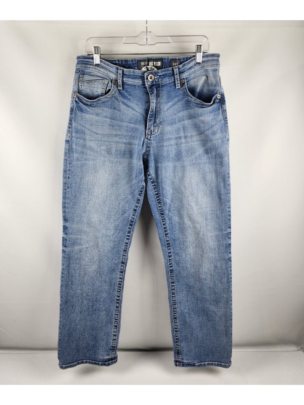 BKE Jeans Men 34S Blue Tyler Straight Leg Light Wash Denim (34x29)